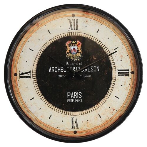 Metal wall clock with glass front. Dimension: 60x6cm BC-220