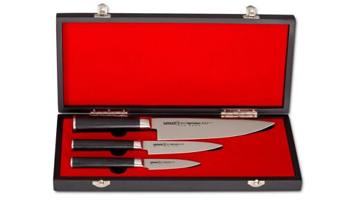 Сhef's Essential Knife Set: Paring knife, Utility knife, Chef knife with GIFTWRAPPED-SM-0220