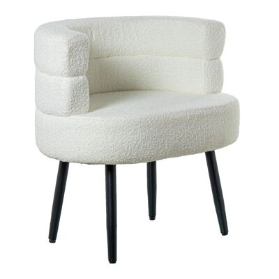 RAW POLYESTER CHAIR WITH BLACK METAL LEGS _73X50X66CM HIGH. SEAT:44CM ST61094