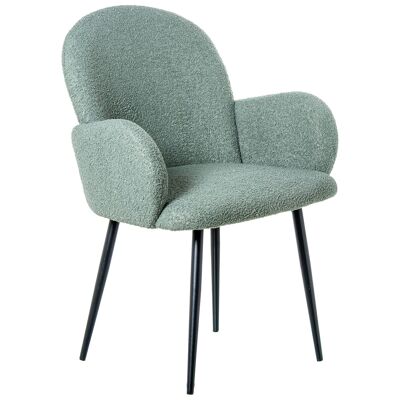 SEDIA IN POLIESTERE VERDE CON GAMBE IN METALLO NERO _66X64X89CM ST61092