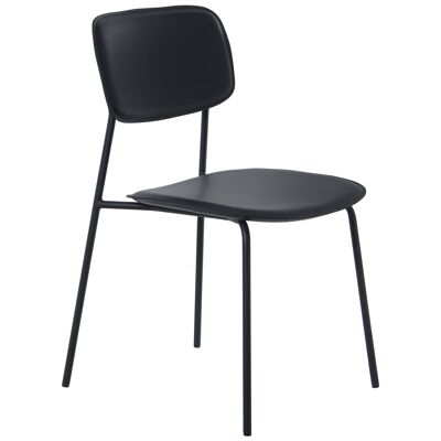 SILLA PU NEGRO PATAS METAL 43X48X78CM, ALT.ASIENTO:44CM ST49702