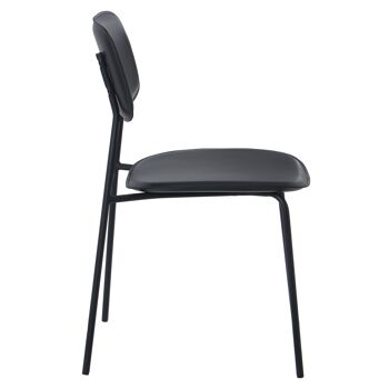 CHAISE PU NOIR PIEDS MÉTAL 43X48X78CM, HAUTE.SIÈGE:44CM ST49702 3