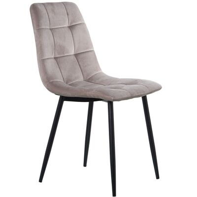 BEIGE FABRIC CHAIR WITH BLACK METAL LEGS, POLYESTER _44X55X86CM HIGH.SEAT:48.5CM ST84189
