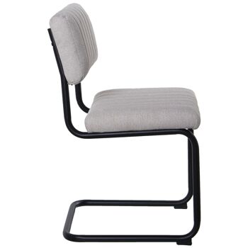 CHAISE TISSU Écru PIEDS MÉTAL NOIR 50X48X82CM, HAUTE.SIÈGE:48CM ST84156 3