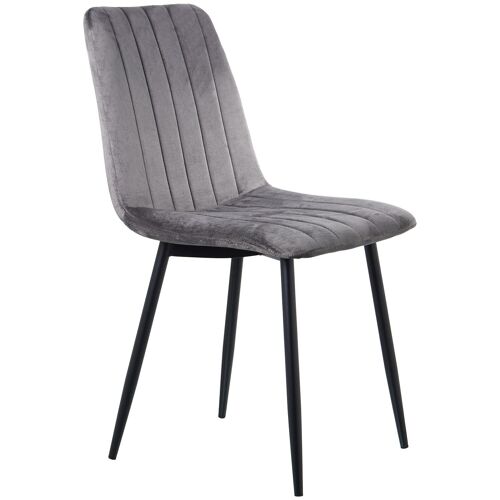 SILLA TELA GRIS C/PATAS METALNEGRO, POLIÉSTER _44X55X86CM ALT.ASIENTO:48,5CM ST84192