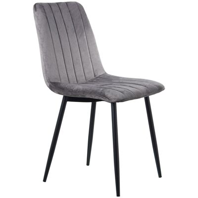 GRAY FABRIC CHAIR WITH BLACK METAL LEGS, POLYESTER _44X55X86CM HIGH.SEAT:48.5CM ST84192
