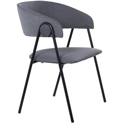 GRAY FABRIC CHAIR WITH BLACK METAL LEGS, POLYESTER _55X57X82CM HIGH.LEGS: 46.5CM ST84201