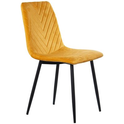 SEDIA IN TESSUTO SENAPE CON GAMBE IN METALLO NERO, POLIESTERE _44X55X86CM ALTA.SEDE: 48,5 cm ST84190