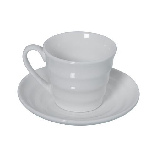 SET 6 TAZAS CAFÉ C/PLATO PORCELANA BLANCA C/CAJA REGALO _TAZA:90CC ST80560