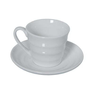 SET OF 6 COFFEE CUPS WITH WHITE PORCELAIN PLATE WITH GIFT BOX _MUG:90CC ST80560