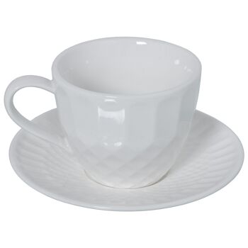 LOT DE 6 TASSES À THÉ AVEC ASSIETTE EN PORCELAINE AVEC BOÎTE CADEAU _MUG:10.5X8.2X6.5CM 200CC ST80547 1