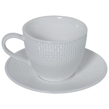 LOT DE 6 TASSES À THÉ AVEC ASSIETTE EN PORCELAINE AVEC BOÎTE CADEAU _MUG:10.5X8X6.5CM 200CC ST80553 1