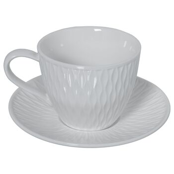 ENSEMBLE DE 6 TASSES À THÉ AVEC ASSIETTE EN PORCELAINE AVEC BOÎTE CADEAU _MUG:10.5X8X6.5CM 200CC ST80567 1