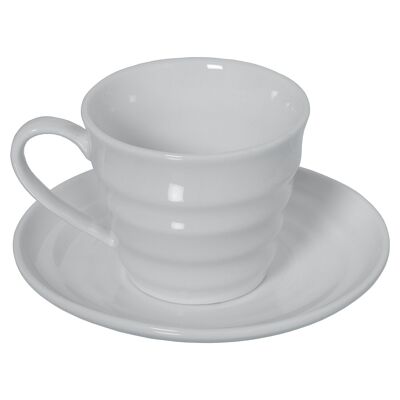 SET DI 6 TAZZE DA TÈ CON PIATTO IN PORCELLANA CON CONFEZIONE REGALO _TAZZA:200CC ST80559