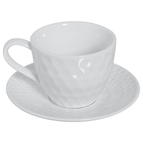 SET 6 TAZAS TÉ C/PLATO PORCELANA C/CAJA REGALO TAZA:10,5X8X6,5CM 200CC ST80555