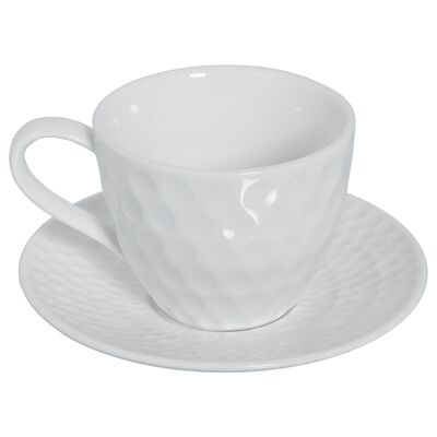 SET 6 TAZAS TÉ C/PLATO PORCELANA C/CAJA REGALO TAZA:10,5X8X6,5CM 200CC ST80555