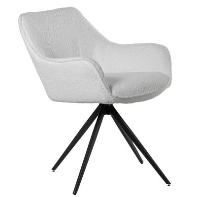 RAW POLYESTER SWIVEL CHAIR WITH BLACK METAL LEGS _47X57X82CM ST61086