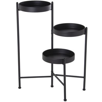 SOPORTE MACETAS TRIPLE METAL NEGRO _48X42X71CM ST71894