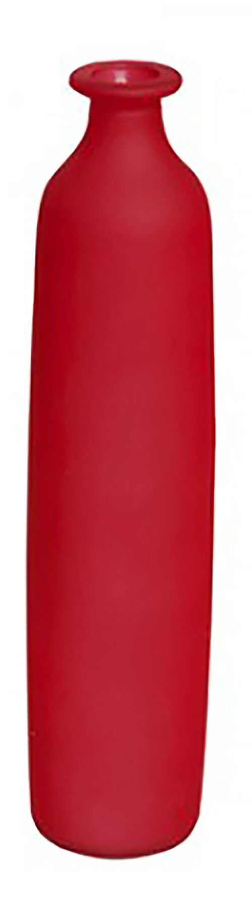Modern glass vase in red. Origin: Spain Dimension: 5x25cm EE-013R