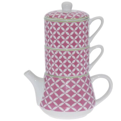 SET THÉIÈRE AVEC 2 TASSES PORCELAINE_THÉIÈRE:17X10X10CM TASSES:ø8X5 _THÉIÈRE:17X10X10CM TASSE:°8X5CM ST9091