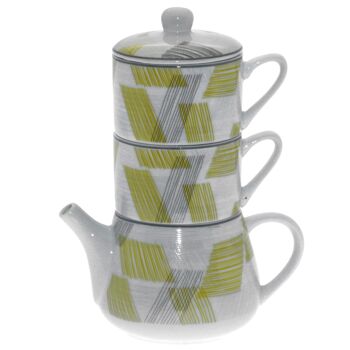 ENSEMBLE THÉIÈRE AVEC 2 TASSES PORCELAINE_THÉIÈRE:17X10X10CM TASSES:ø8X5 _THÉIÈRE:17X10X10CM TASSE:°8X5CM ST9115 1