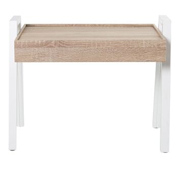 SET 3 TABLES AUXILIAIRES RECTANGULAIRES EN BOIS BLANC/CHÊNE _56X35X44CM, TABLE:50X35CM ST72247 2