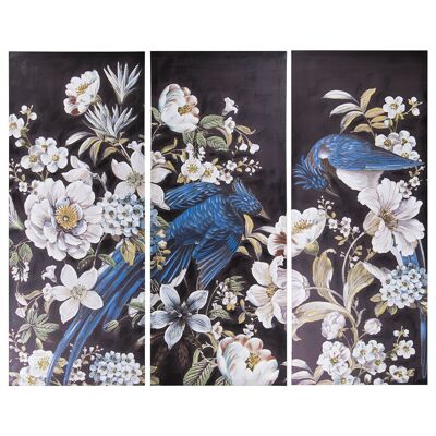SET 3 CUADROS LIENZO 55X135CMFLORES (TRIPTICO) _165X3,5X135CM COMPOSICIËN ST69155
