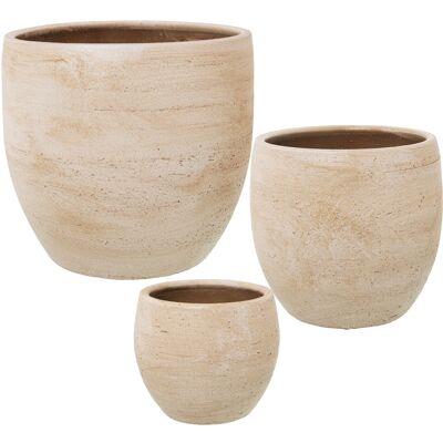 SET 3 FIORIERE IN CERAMICA ORO _°29X27+°24X24+°19X17CM ST61064