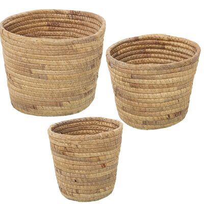 SET 3 SEA GRASS BASKETS _°24X20+°21X18+°17X17CM ST75948