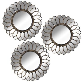 SET 3 APPLIQUES MÉLAMINE A/MIROIR DORÉ _°25CM ST23296 1