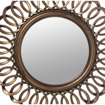 SET 3 APPLIQUES EN MÉLAMINE AVEC MIROIR DORÉ _2 DE ø25CM INT:ø13CM 1 DE °35CM INT:18CM ST23222 3