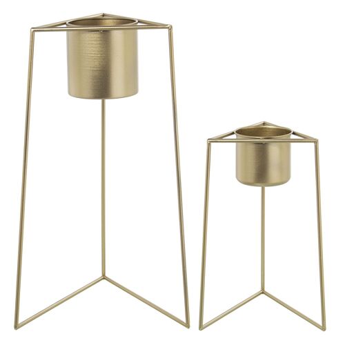 SET 2 MACETEROS METAL NEGRO _25X22X50+34X2960CM ST71899