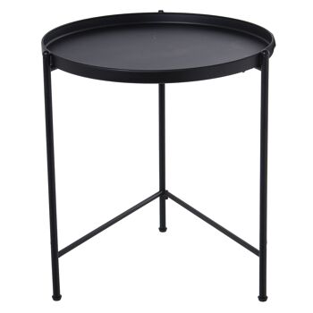 JEU 2 TABLES AUXILIAIRES MÉTAL NOIR _°55X58+°55X50CM ST71897 5