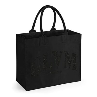 Borsa Quadrata Glam Glitter Nera