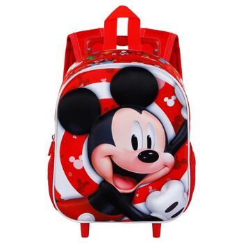 Disney Mickey Mouse Twirl-3D Sac à dos avec petites roulettes Rouge 2
