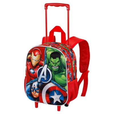 Marvel The Avengers Massive-3D Backpack with Small Wheels, Multicolor