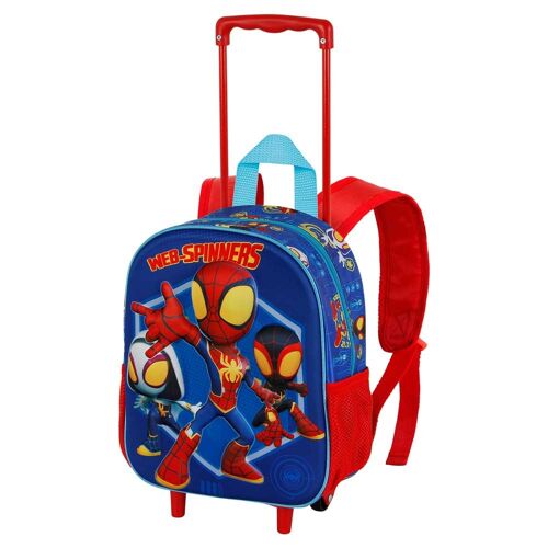 Marvel Spiderman Spinners-Mochila 3D con Ruedas Pequeña, Azul