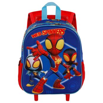 Marvel Spiderman Spinners-3D Sac à dos avec petites roulettes Bleu 2