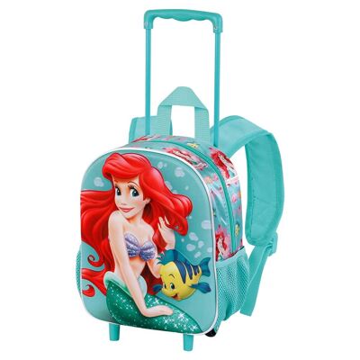 Disney Ariel Sea-Small 3D Backpack with Wheels, Blue