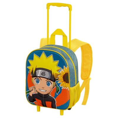 Naruto Peace-3D Backpack with Small Wheels, Multicolor