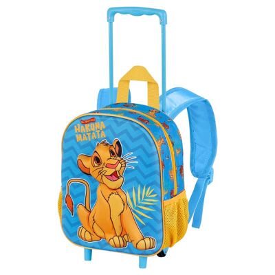 Disney El Rey León Hakuna-Mochila 3D con Ruedas Pequeña, Azul