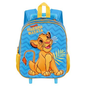 Disney Le Roi Lion Hakuna-3D Sac à dos avec petites roulettes Bleu 2