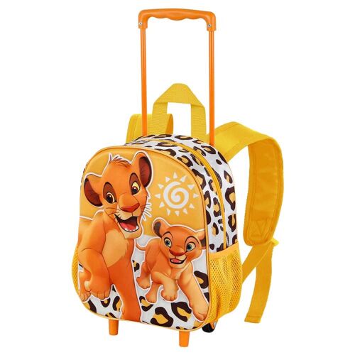 Disney El Rey León Africa-Mochila 3D con Ruedas Pequeña, Amarillo