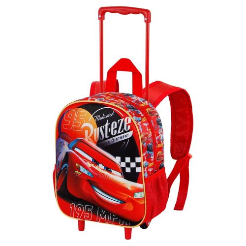 Disney Cars 3 Bumper-Mochila 3D con Ruedas Pequeña, Rojo