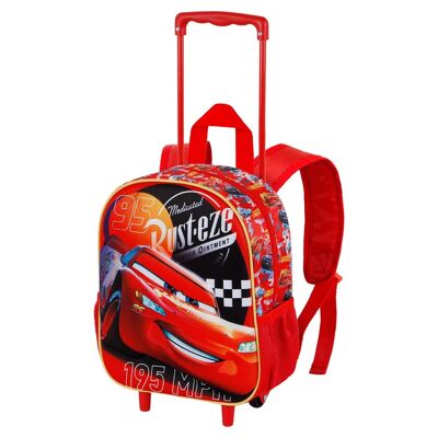 Disney Cars 3 Bumper-3D Backpack with Small Wheels, Red