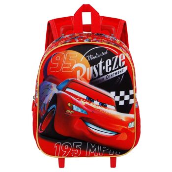 Disney Cars 3 Bumper-3D Sac à dos avec petites roulettes Rouge 2