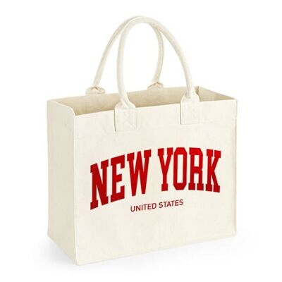 Sac Carré New York Velours Rouge