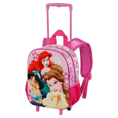 Princesas Disney Palace-Mochila 3D con Ruedas Pequeña, Rosa