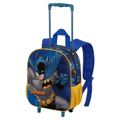DC Comics Batman Night-Small 3D Backpack with Wheels, Dark Blue