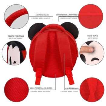 Disney Mickey Mouse Send-Emoji Sac à dos Rouge 4